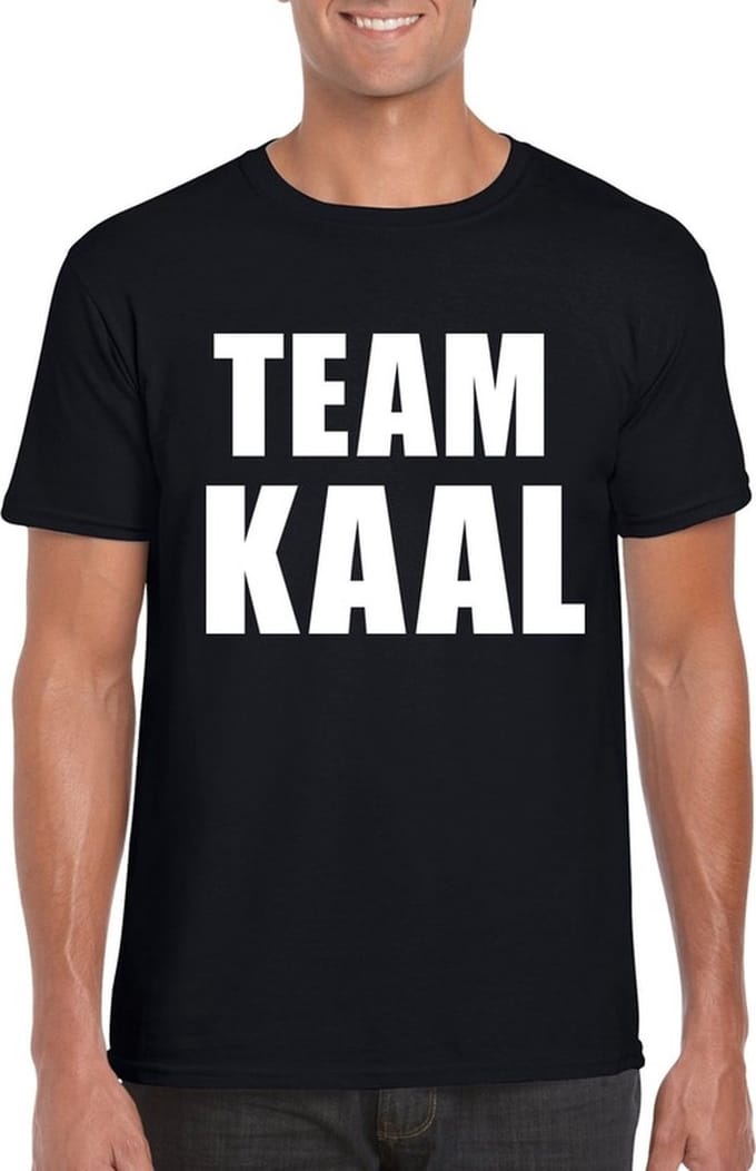 Zwart team kaal t-shirt voor heren M
