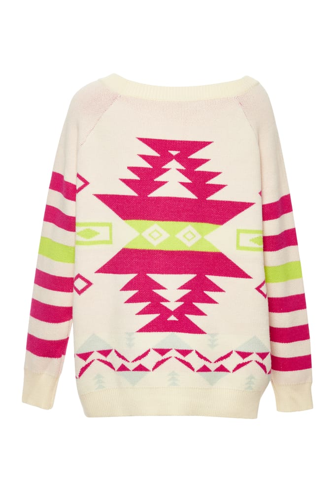 IZIA Jumper Dames GEBROKEN WIT FUCHSIA