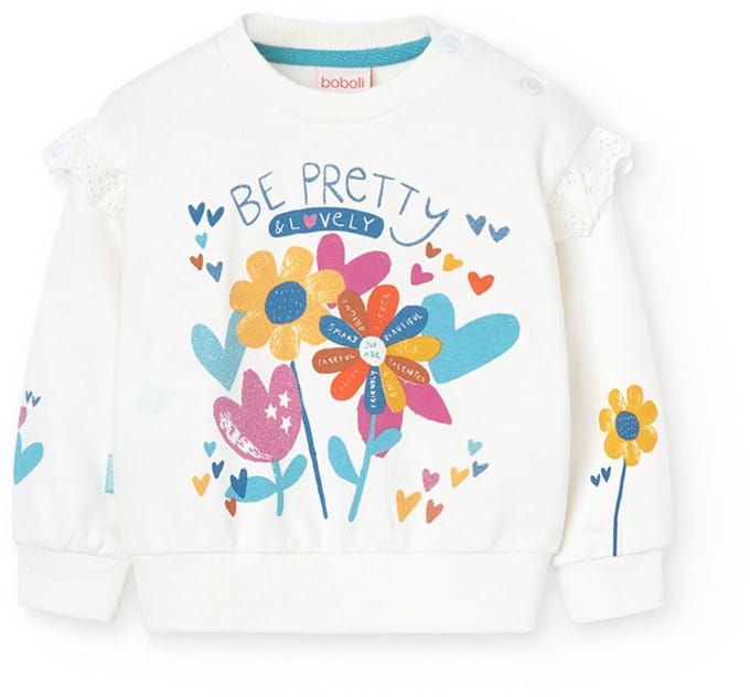 Boboli Fleece Sweatshirt Wit 12 Months Meisje