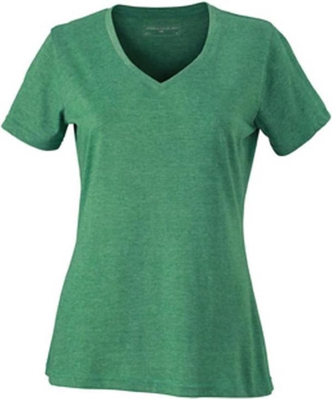 James and Nicholson Dames/dames Heather T-Shirt (Groene Melange)