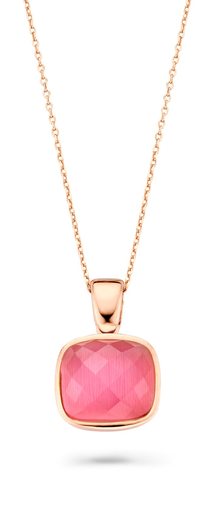 Orphelia ZH-7198/PI - CHAIN WITH PENDANT SQUARE plated - 925 silver - cubic zirkonia - 45 cm