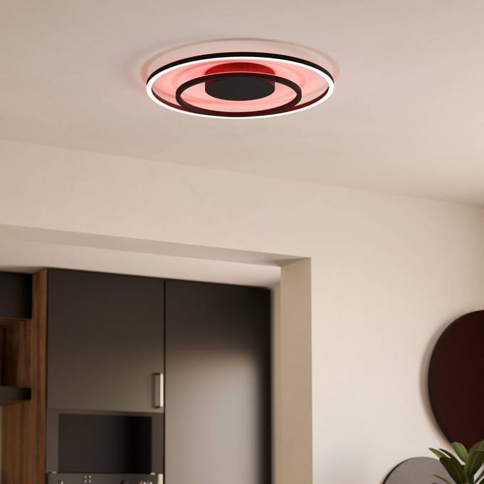 EGLO connect.z Calagrano-Z Plafondlamp - Ø 45 cm - Zwart|Wit - Instelbaar RGB & wit licht - Dimbaar - Zigbee