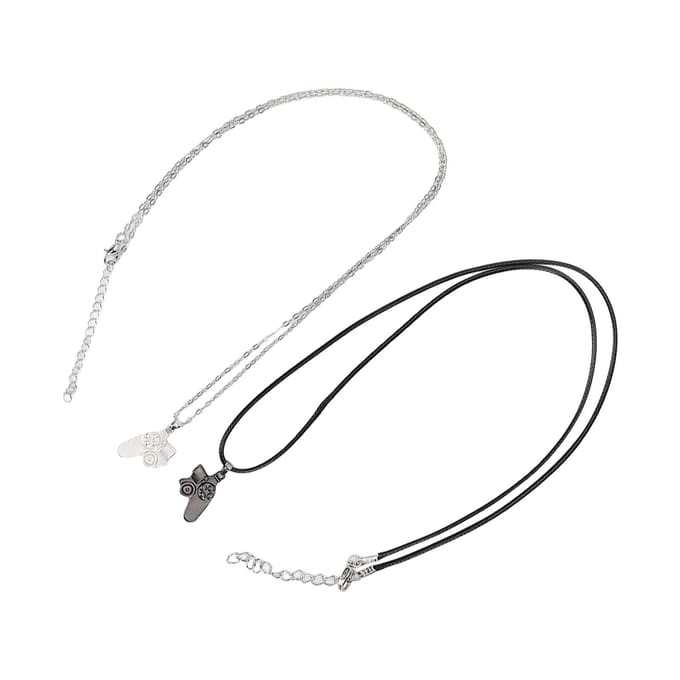 2 stuks Prachtige Bijpassende Controller Kettingen Magnetische Hangers Ketting Valentijnsdag Ketting white