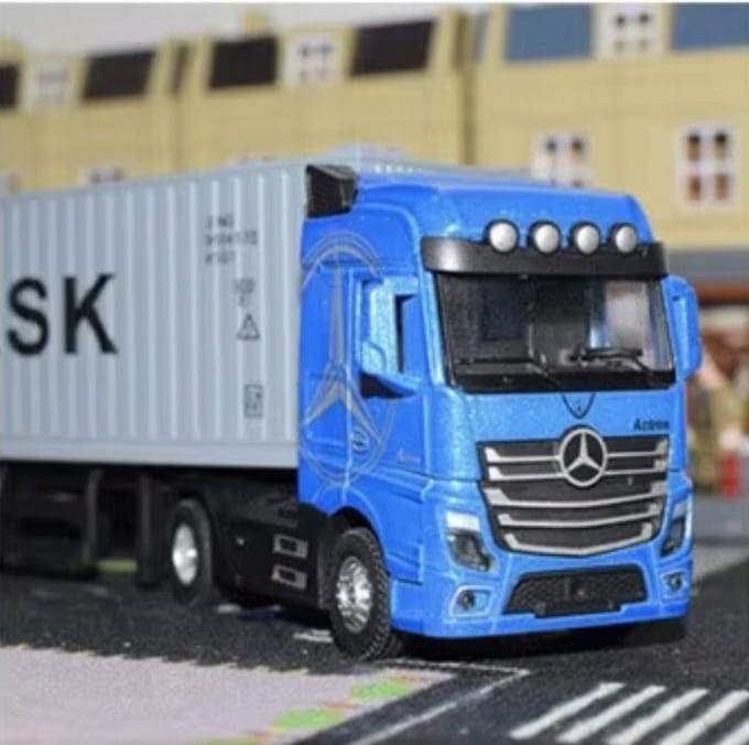 Model Vrachtwagen met Trailer Schaal 1:43 - Blauw
