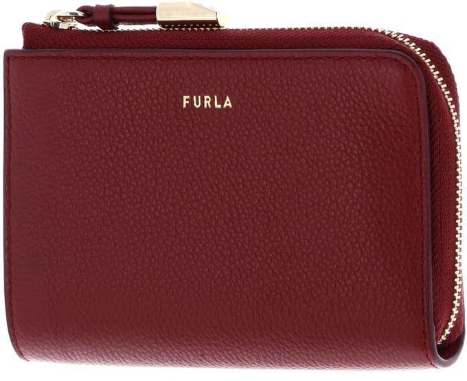 FURLA Leren kaarthouder Vitello Night Goccia Card Case CILIEGIA d donkerrood