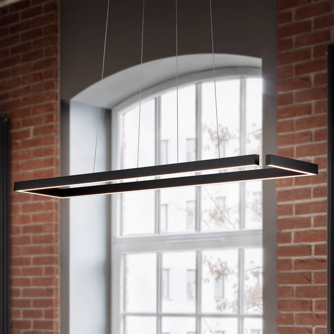 Knapstein LED hanglamp Marisa-100, zwart mat, 100 x20cm