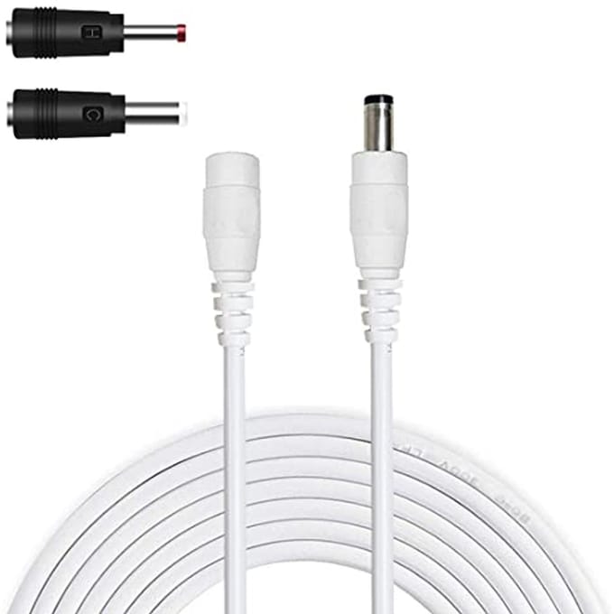Stroom Verlengsnoer - DC Kabel - Apparaten Aansluiten - Zuiver Koper - 3 Meter - Wit