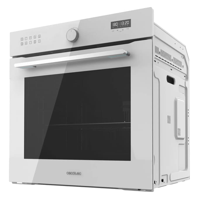Cecotec Inbouw Multifunctionele Oven 60cm Bolero Hexa AF316000 Glass White A. 3400W, 81L Capaciteit, 11 Functies met Airfryer Master, Pizza Master, Steam Assist, Steam EasyClean, 3D Cooking, Ontdooien