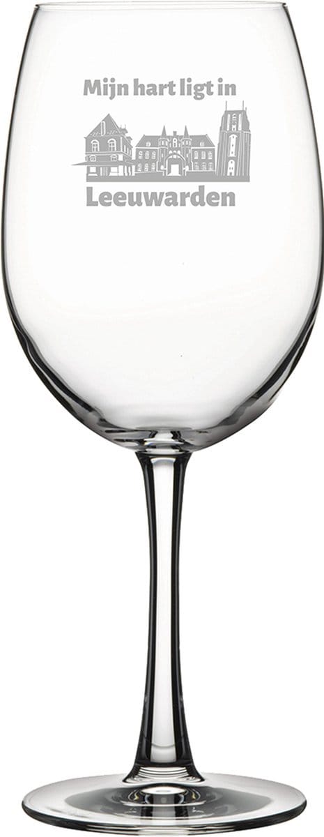 Gegraveerde Rode wijnglas 58cl Leeuwarden