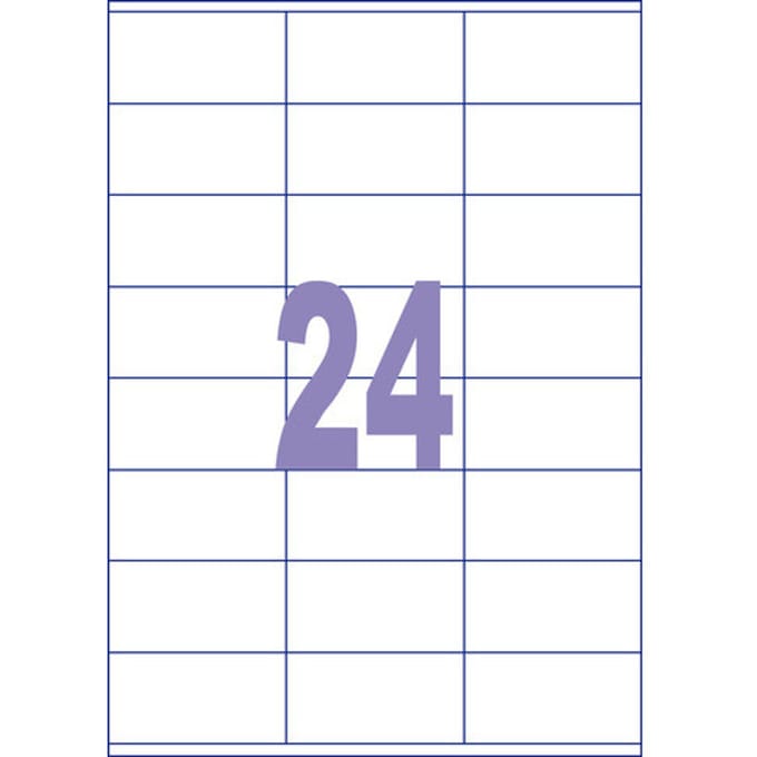 Kangaro etiket - inkjet/laser/kopieer - 70x36mm - 25 vel - 24 stickers per vel