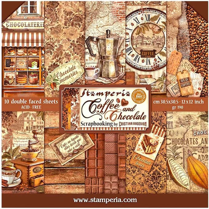 Stamperia - Coffee and Chocolate 12x12 Inch Paper Pack (SBBL144)