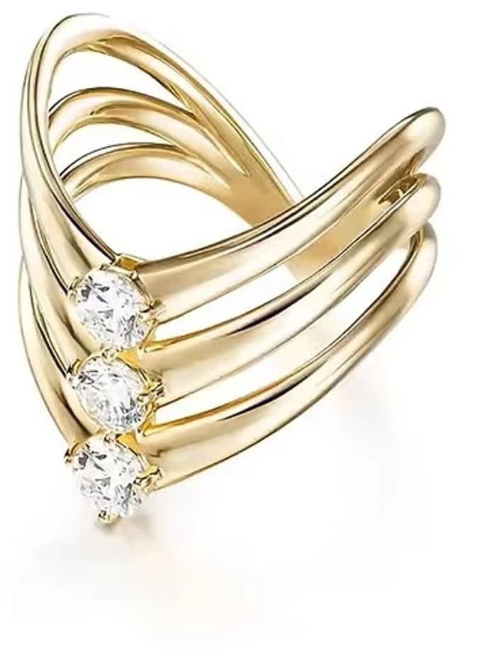 Statement ring met drie zirkonia steentjes