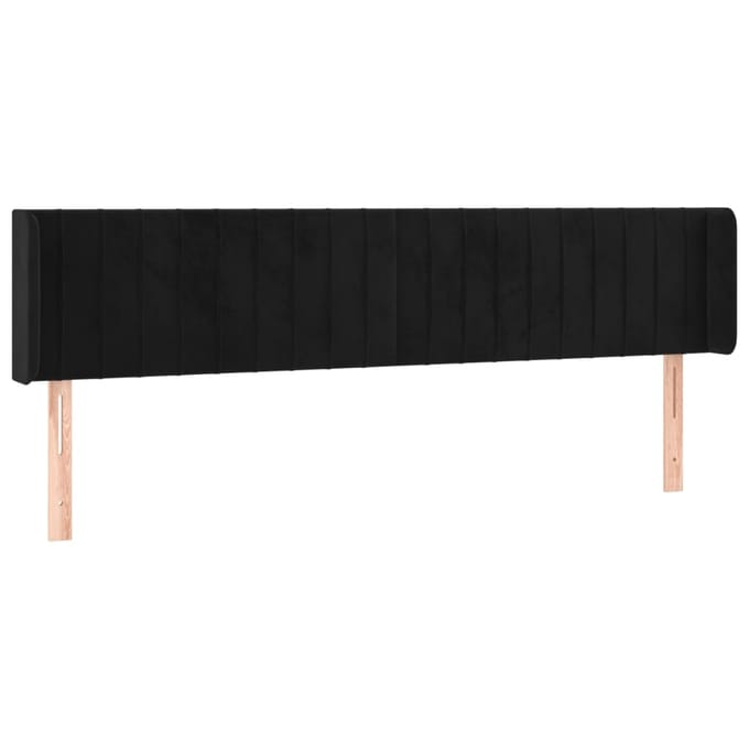 vidaXL - Hoofdbord - LED - 183x16x78/88 - cm - fluweel - zwart