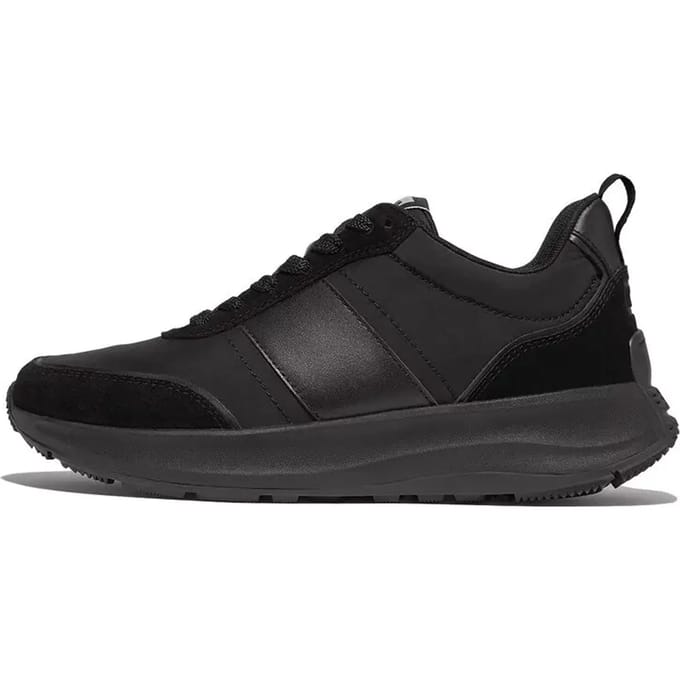 FitFlop F-Mode Flow Sneaker - Nylon & Suede Mix ZWART - Maat 36