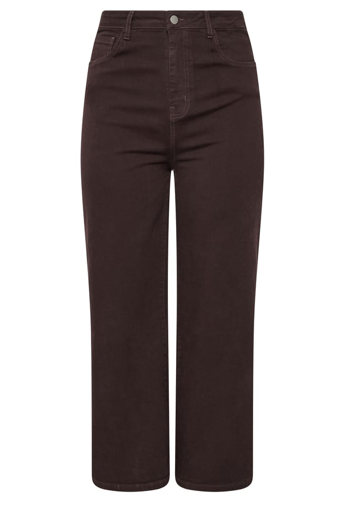 Limited Collection Chocoladebruine Jeans Met Wijde Pijpen Size 44