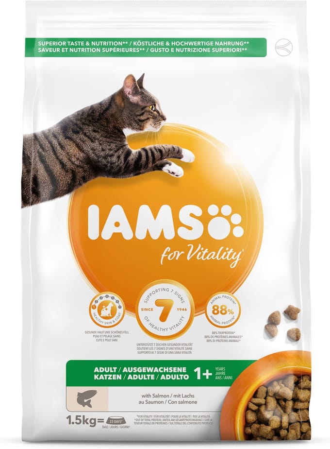 Iams Kat Adult Zalm 1,5 kg
