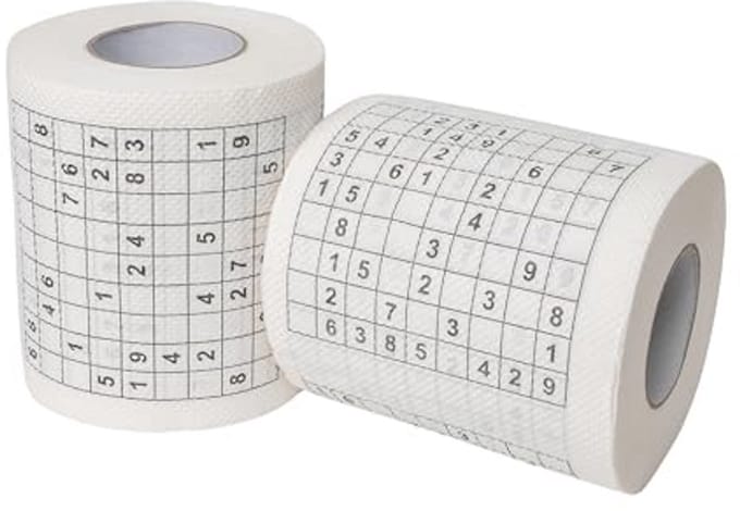 Grappig Toiletpapier met Sudoku - 2 Rollen, 20 Puzzels als Verjaardagsdecoratie
