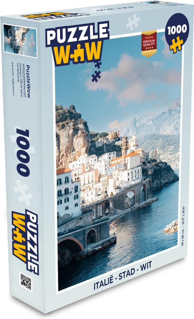 Puzzel Italië - Stad - Wit - Legpuzzel - Puzzel 1000 stukjes volwassenen