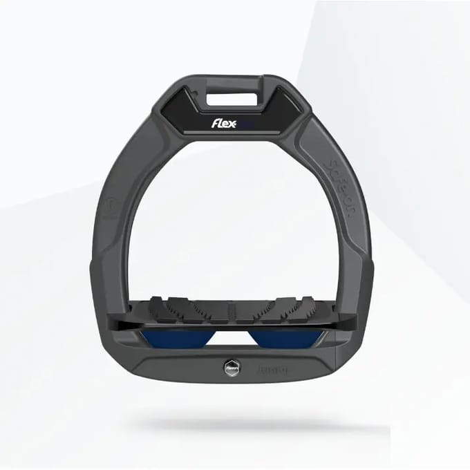 Veiligheids stijgbeugels Paardrijden Hellend Grip Antraciet/Zwart/Marine kind Flex-On Safe-On