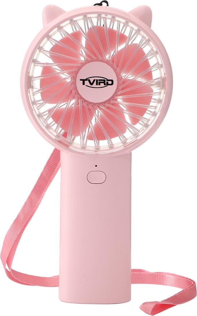 Bolture Draagbare Handventilator - Mini Ventilator Oplaadbaar - USB Gezichtsventilator - 4000 mAh - Roze