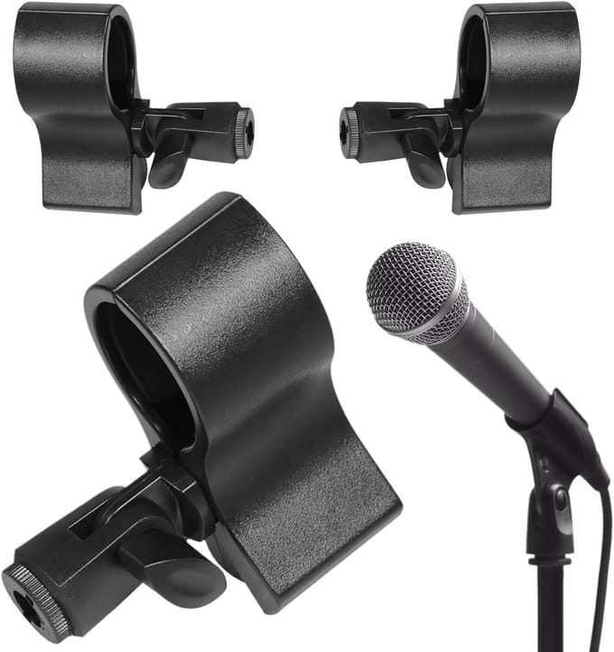 Microfoonhouder Set - Microfoon Clip - Opnames Maken - Verstelbare Klem - 3 Stuks - Zwart