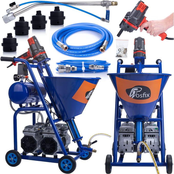 Rosfix Pleisterspuitmachine BD57 Spuitmachine - Dubbele Compressor, 5700W - 25L/min, 20MPa