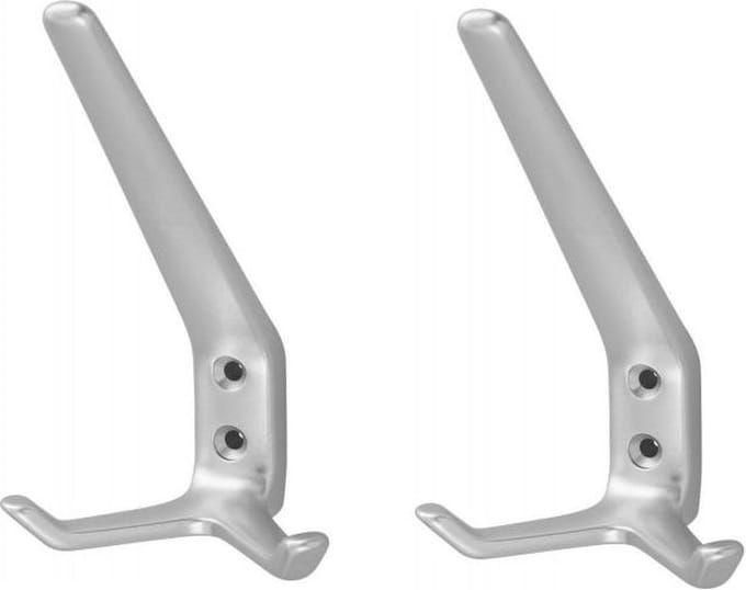 Hermeta hoed en jashaak 0032-01 - Aluminium - Dubbel - Naturel - 2 Stuks