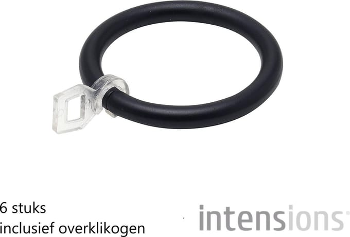 Intensions classic ring roede - ø 20 mm - zwart - 6 stuks