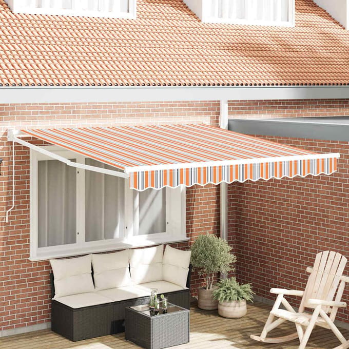 vidaXL - Uitschuifbare - luifel - Meerkleurig - 350 - x - 250 - cm
