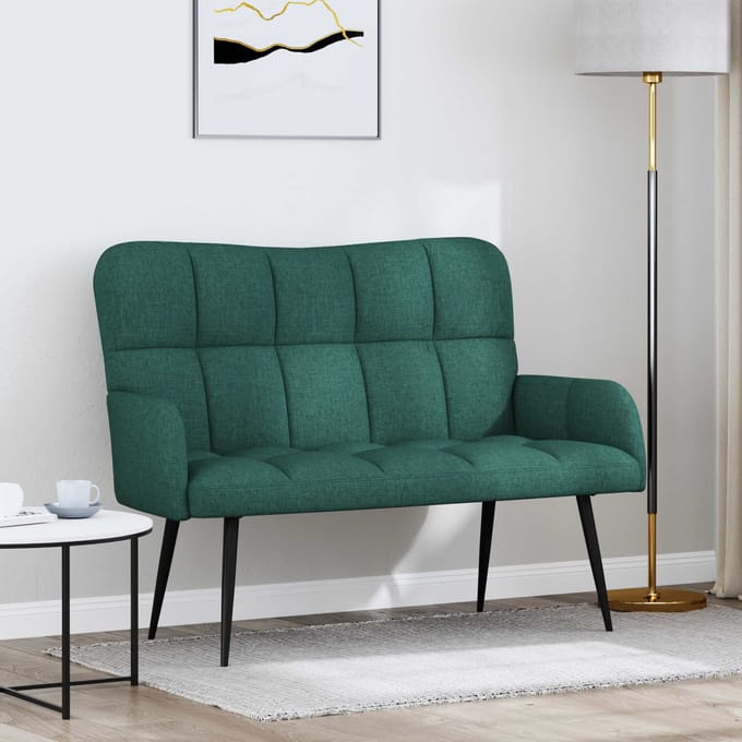 vidaXL - 2-Zits - Sofa - Donkergroen - 115 - x - 61 - x - 87 - cm - Stof