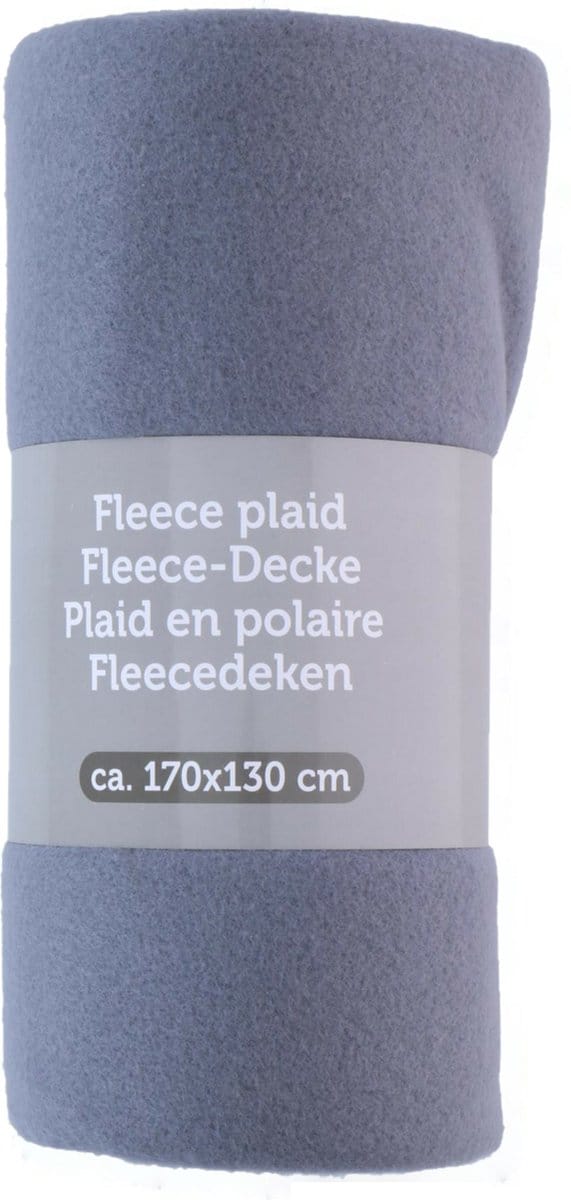 Excellent Houseware Deken / plaid - fleece - blauw - 170 x 130 cm