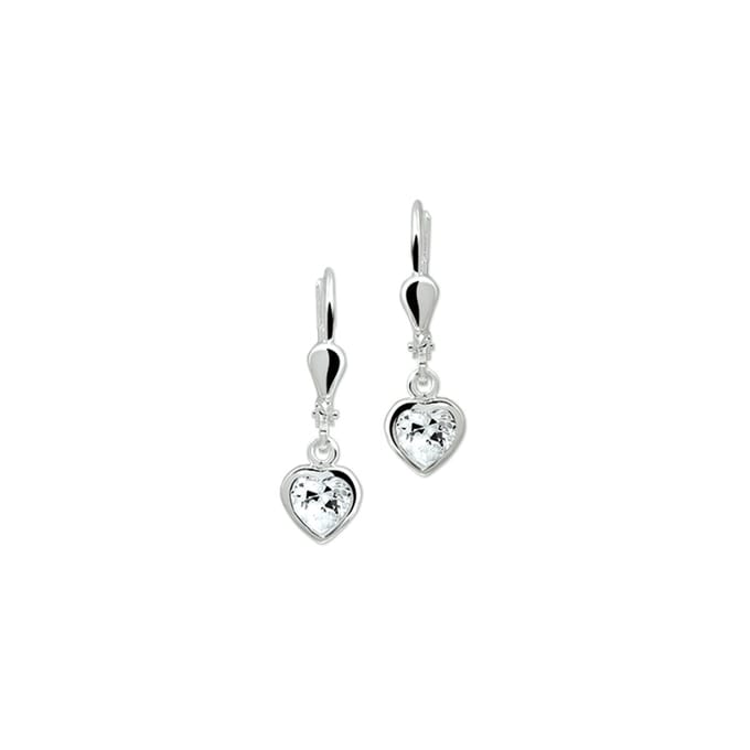Yep! oorhangers hart zirkonia brisur haak - Zilver