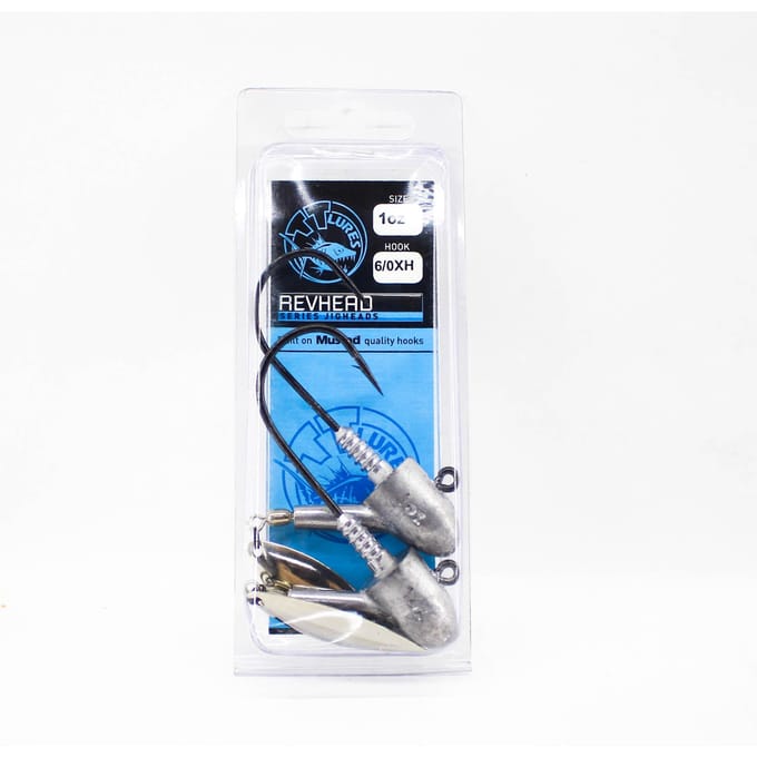 Tackle Tactics TT Rev Head Jig Head HD Nikkel Wilg 1oz 6/0XH (8607)
