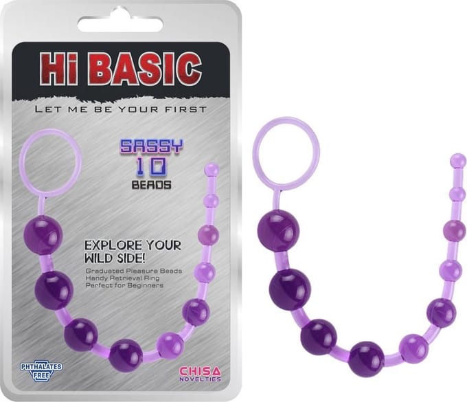 chisa sassy 10 anal beads paars