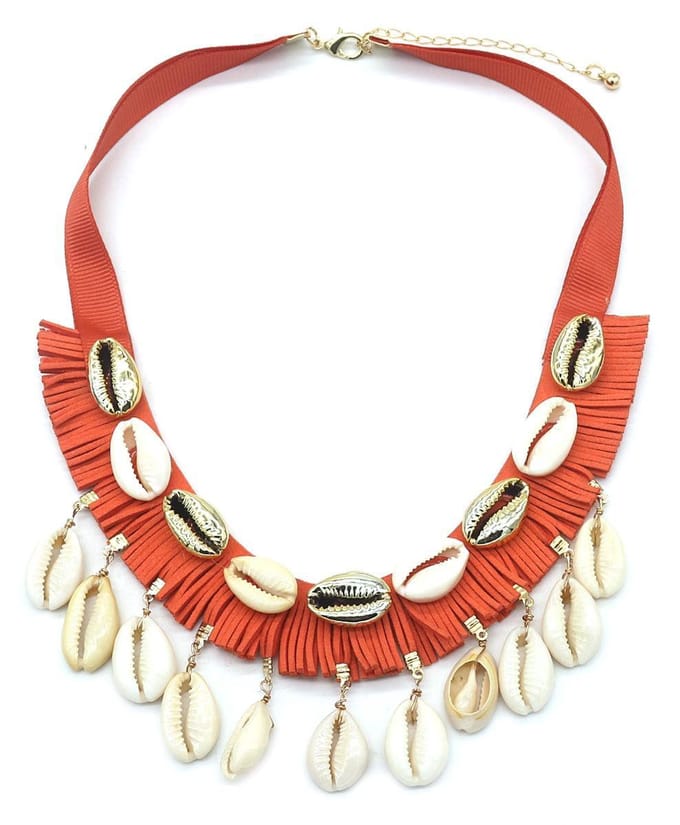 Ketting met Franjes en Schelpen - Lengte Verstelbaar - Multicolor