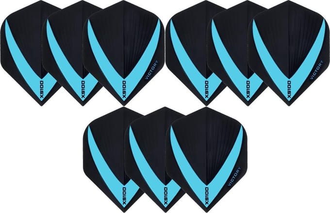 Darts Set - 3 sets (9 stuks) dart flights - Aqua - Vista-X