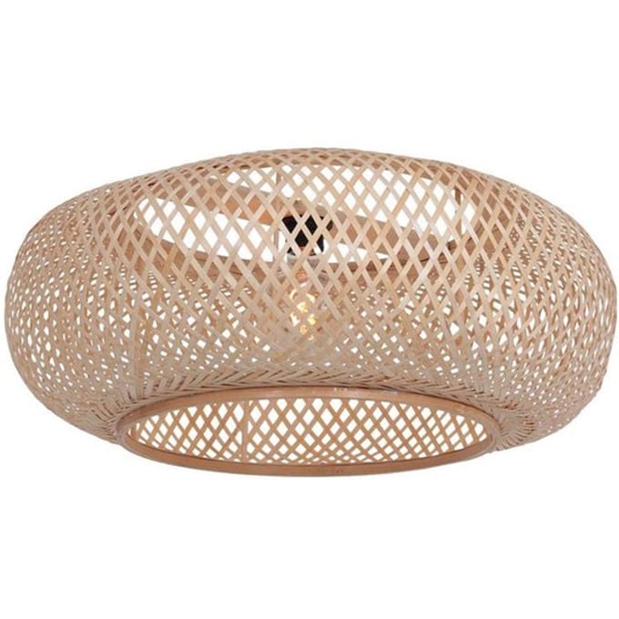 Kappen K2000HS Ø60cm naturel bamboe met houten lampenkap E27 support - Anne Light Home