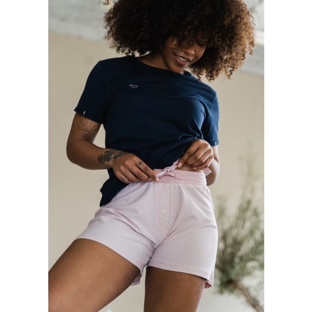 By Louise Essential Dames Korte Pyjama Set Shortama Blauw - Maat S