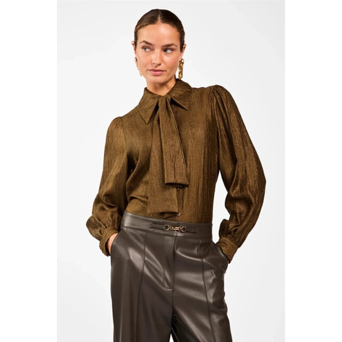 AAIKO Veronne Tie Vis 545 Dames - Jurken - Khaki - Maat XS
