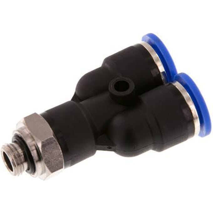 10mm x G1/8'' Y-koppeling Messing/PA 66 Insteekfitting Buitendraad Draaibaar NBR