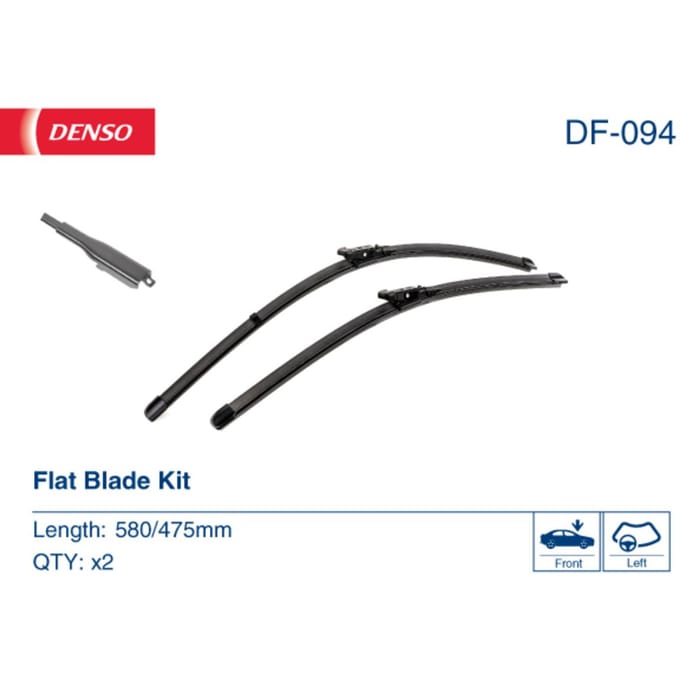 Wisserblad DENSO DF-094, 580/475mm, Voor, 2 Stuk