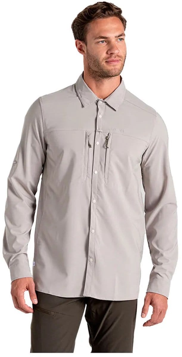 Craghoppers Nosilife Pro V Overhemd Met Lange Mouwen Beige,Grijs M Man
