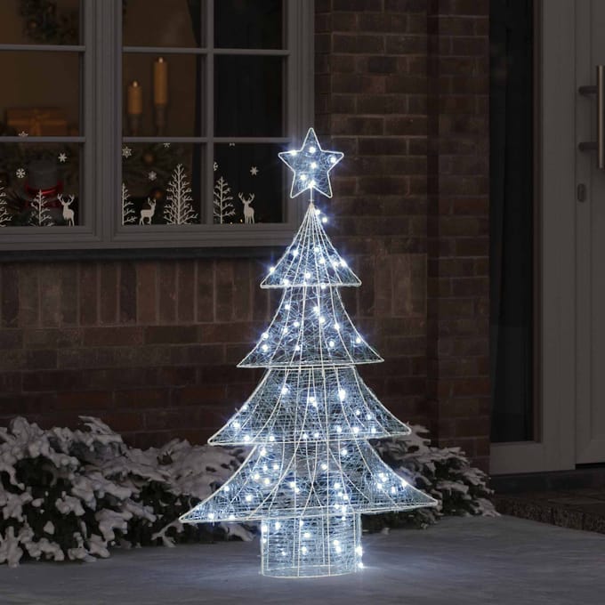 vidaXL Kerstboom 100 LED's Koudwit 120 cm Acryl