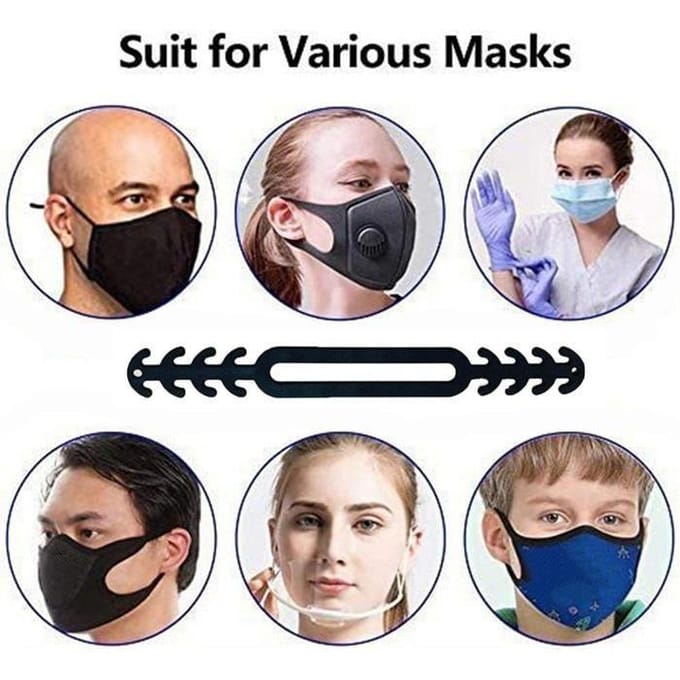 NALISSA® - Extension pour masque, crochets, sangles en silicone pour les oreilles zwart