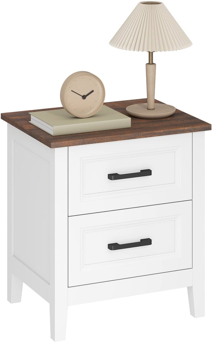 HOMCOM-Nachtkastje-MDF-45 x 35 x 50 cm-Wit