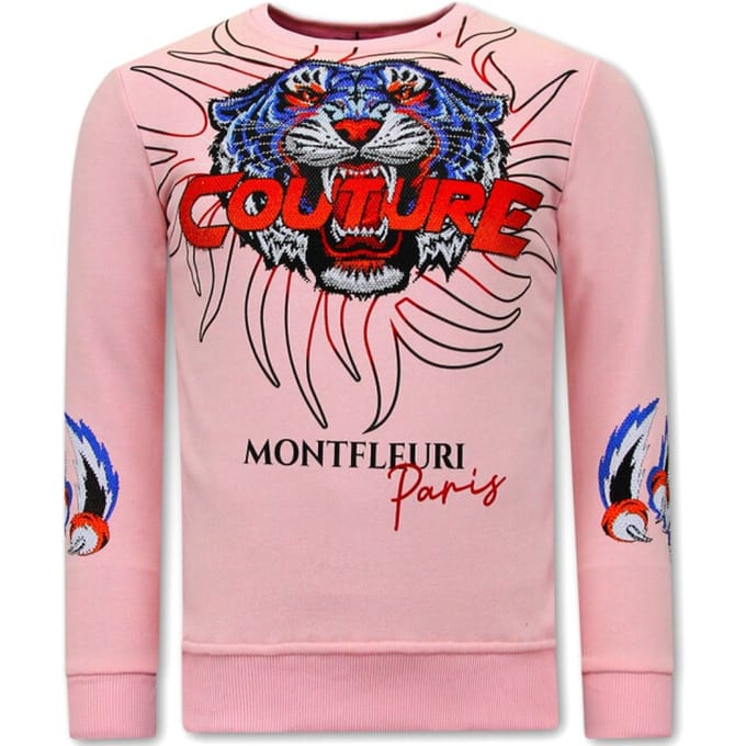 Heren Sweater met Print - Tiger Couture - 3717 - Roze