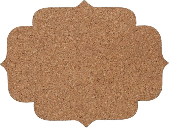 SANTEX - 4 onderzetters van natuurlijk kurk 12 x 9,1 cm voor rustieke bruiloft
