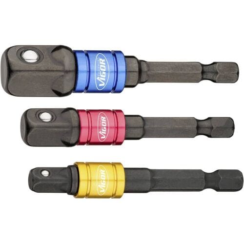 Vigor V7603/3 Dopsleuteladapterset 6.3 mm 1/4 inch Aandrijving 1/4 (6,3 mm) 1 set(s)