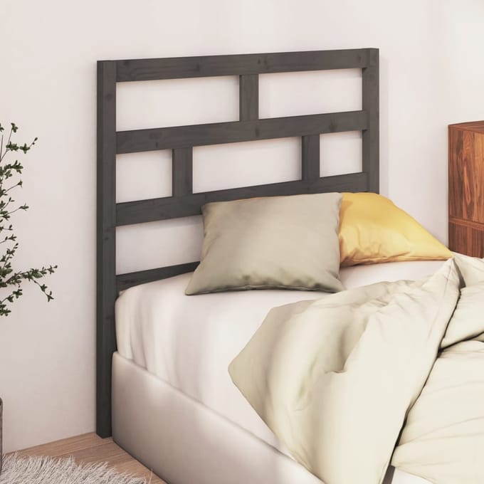 vidaXL - Hoofdbord - 96x4x100 - cm - massief - grenenhout - grijs