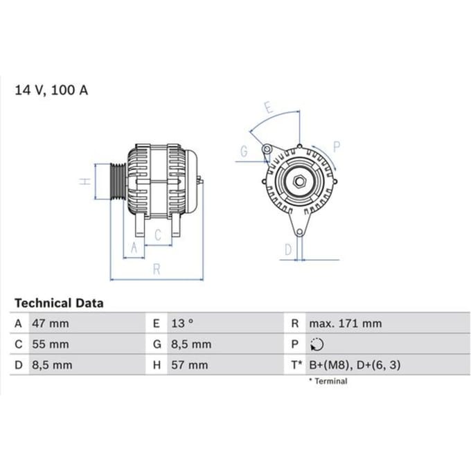 Driefasige generator BOSCH 0 986 040 370